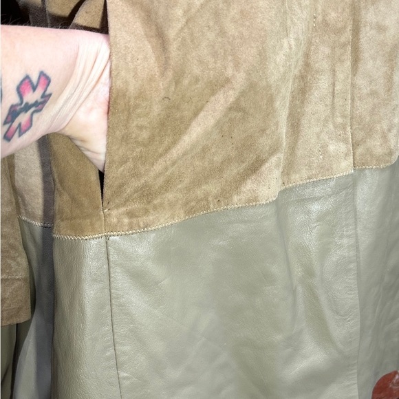 Chico’s sz3 Leather Suede Tan lightweight snaps jacket 16/18 XL GUC SOFT - Picture 3 of 9